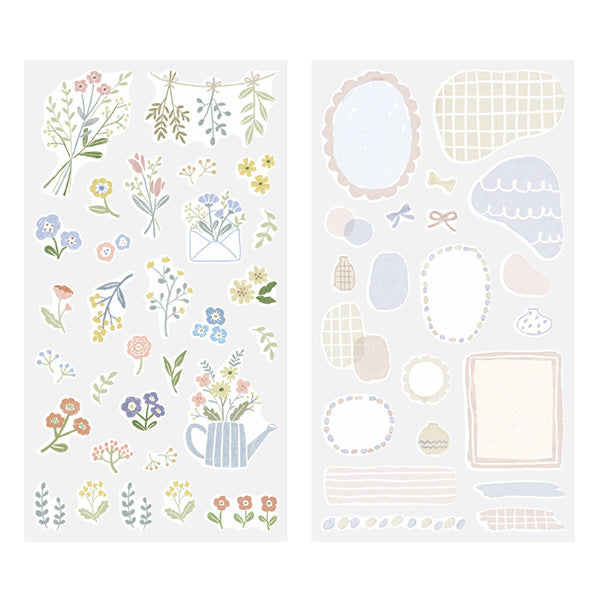Midori - Floral Pattern Sticker Sheet

Easily and cutely arrange these stickers on your planners and notebooks. Each sticker comes in a set of two, each with a different design. Enjoy layering and arranging to fit your style. The
gently see-through stickers become even more enjoyable when layered. With stickers of various sizes and patterns, you can easily enjoy arranging your planner or notebook with just the stickers. With a masking sticker type, you can also easily reapply it after applying.&nbsp;



A w