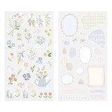 Midori - Floral Pattern Sticker Sheet

Easily and cutely arrange these stickers on your planners and notebooks. Each sticker comes in a set of two, each with a different design. Enjoy layering and arranging to fit your style. The
gently see-through stickers become even more enjoyable when layered. With stickers of various sizes and patterns, you can easily enjoy arranging your planner or notebook with just the stickers. With a masking sticker type, you can also easily reapply it after applying.&nbsp;



A w