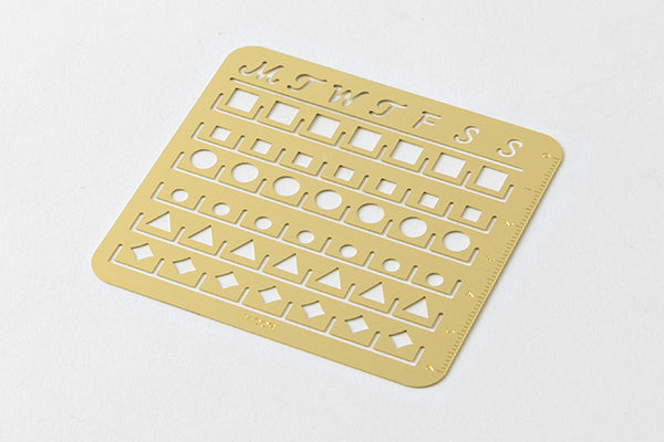 Midori Brass Calendar Template Stencil-Monthly Block-Medium Size