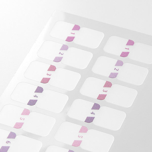 Midori Chiratto Index Tab will bring cute varying shades of pink to your planner's indexing. Thanks to its removable adhesive, the sticker can be removed easily and cleanly. You can use the numbers from 1 to 12 to mark the months of your planner.

One pack contains 4 sets of 12 numbered index tabs (48 index tabs in total).