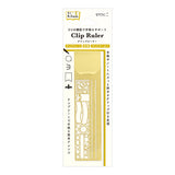 Midori Clip Ruler - Brass - Decorative Stencil