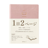 The Midori Diary Hibino 2027 is a fantastic tool for keeping track of your daily activities. This A6-sized notebook features a 2-page layout, making it easy to adapt to your unique needs. Starting in January 2027, each spread has identical left and right pages with a 2.5 mm grid, perfect for sketches and diagrams. The left page includes a 24-hour time axis, weather icons, and moon phases. It also comes with an annual calendar for an overview of the year, a 12-month future log to plan your goals month by mon