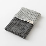 Midori Haramaki Knitted Notebook Cover - Two-Tone Gray
