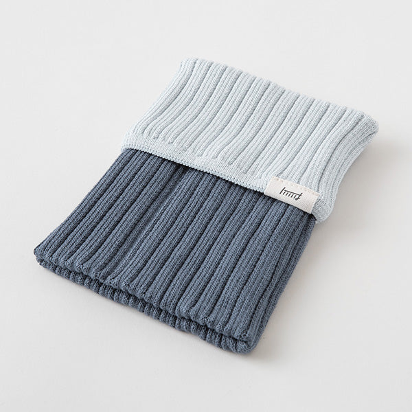 Midori Haramaki Knitted Notebook Cover - Two-tone Light Blue