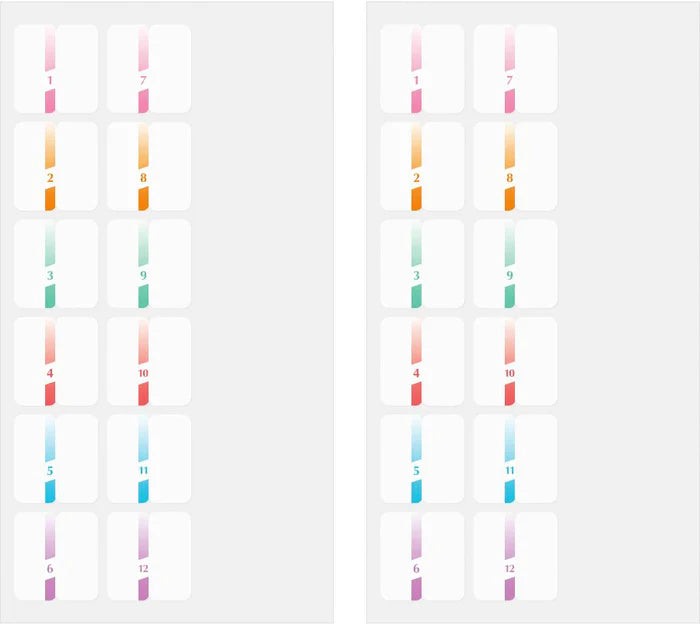 Midori Chiratto Index Tab Labels - Number Colors