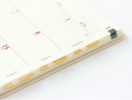 Midori Chiratto Index Tab Labels - Number Gold