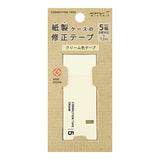 Midori MD Cream Correction Tape 5mm A cream-colored correction tape designed especially for the MD Notebook, to maintain the beauty that has captured so many hearts.