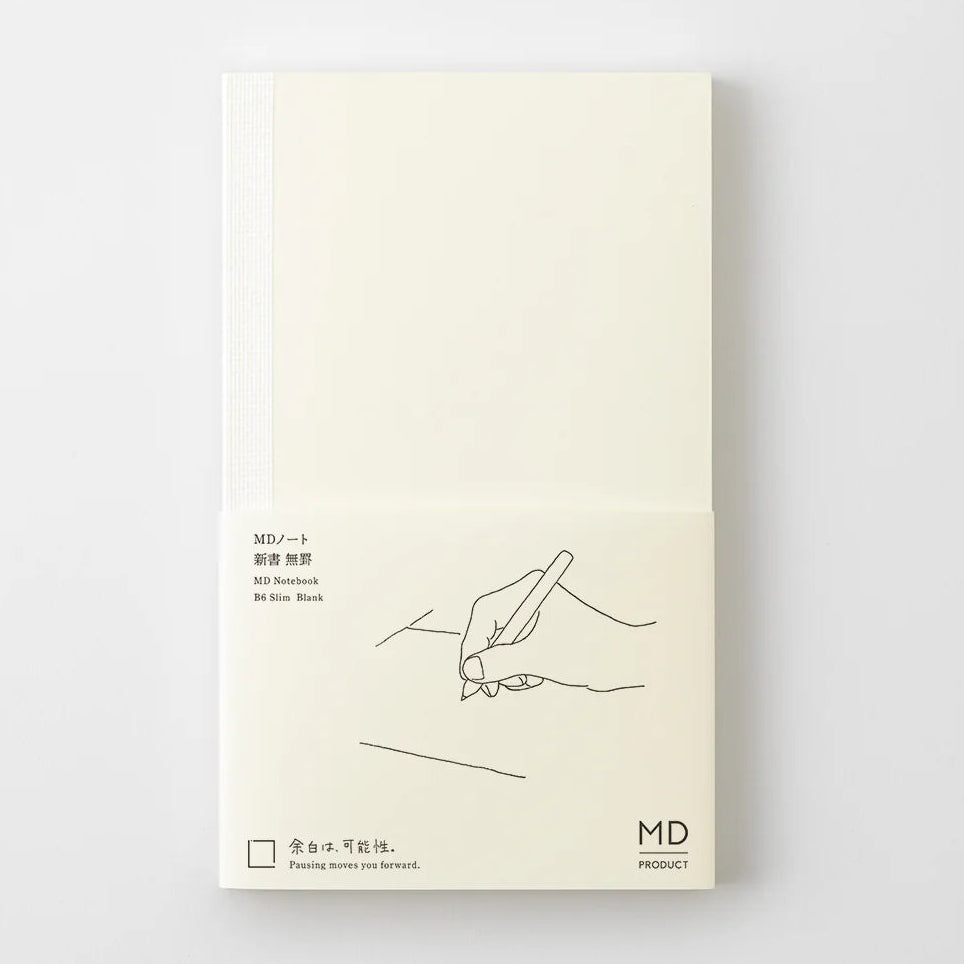 Crafted in Japan, this minimalist notebook is designed to enhance your writing experience. Inside, you'll find the high-quality Midori Diary (MD) paper, first developed in 1960 and refined ever since. Midori has rigorously tested this paper with various writing instruments to ensure quality, checking for ink feathering or bleeding, drying time, the smoothness of pen tips on the surface, and the tactile feel. The result is a paper that resists bleeding and feathering and is fountain-pen friendly, ensuring a 