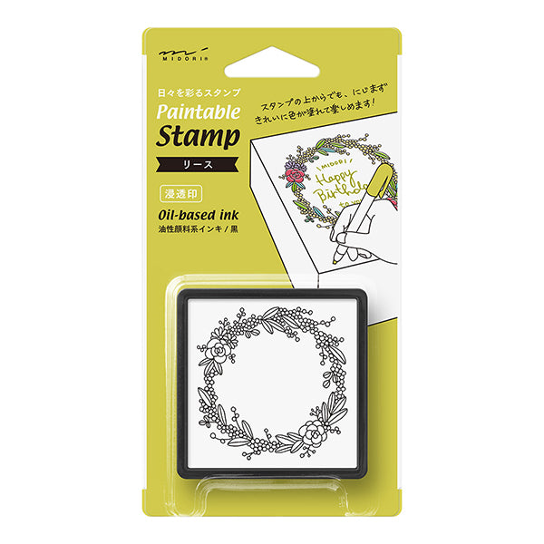Midori Pre-inked Stamp-Wreath
