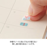 The 'Sandwich Motif Pattern' is a sticker that is cut off with perforations and displayed with letters sandwiched.