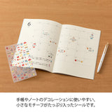 The 'Sandwich Motif Pattern' is a sticker that is cut off with perforations and displayed with letters sandwiched.