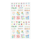 The "Yohaku Floral Pattern" is a design by illustrator Aiko Poole. Put flowers or gifts in the blank spaces of the monthly block pages to make your planner more enjoyable.