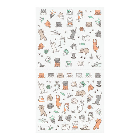 The 'Ruled Cat Pattern' is a sticker that matches the ruled lines of your planner to make it fun to decorate. Cats in various poses play with ruled lines.