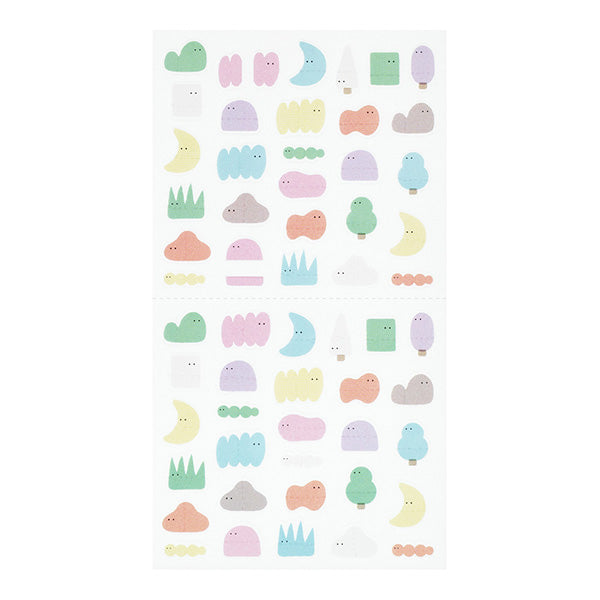 The 'Loose Pattern Sandwich' is a sticker that is perforated and separated with perforations, sandwiching letters between them.