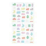 The 'Loose Pattern Sandwich' is a sticker that is perforated and separated with perforations, sandwiching letters between them.