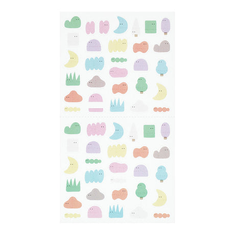 The 'Loose Pattern Sandwich' is a sticker that is perforated and separated with perforations, sandwiching letters between them.