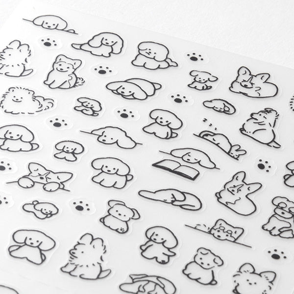 Midori Sticker Sheet - Small Dog

The "Dog Pattern <s>" is a small size that is easy to use on the monthly block page of your notebook. The various dogs' expressions and movements are cute, and the design has an attractive gentle atmosphere.