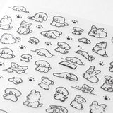 Midori Sticker Sheet - Small Dog

The "Dog Pattern <s>" is a small size that is easy to use on the monthly block page of your notebook. The various dogs' expressions and movements are cute, and the design has an attractive gentle atmosphere.