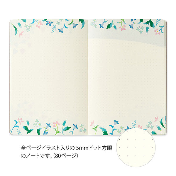 Yuru Log is a notebook series that allows anyone to easily keep a record of their daily lives in a "loose and fun" way. Yuru means Relax and Log stand for Record. It is perfect for people who want to enjoy recording their daily lives while decorating their notebooks or diaries but are not good at layout or drawing, or for beginners who are interested but find it difficult to get started.

The "floral pattern" design was created by Yui Okumura, known for its refreshing transparency and delicate use of color 