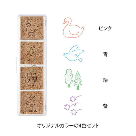 Midori Yuru Log Pre-inked Stamp - Forest Scenery
