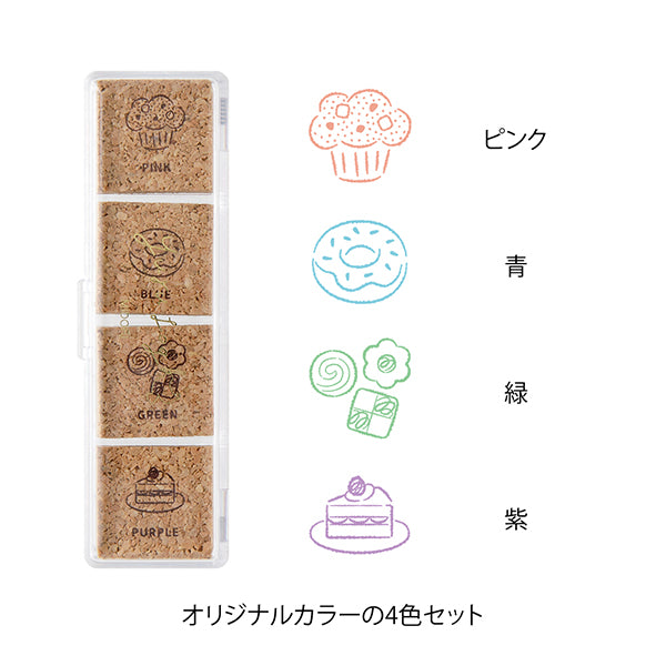 Midori Yuru Log Pre-inked Stamp - Sweets Pattern