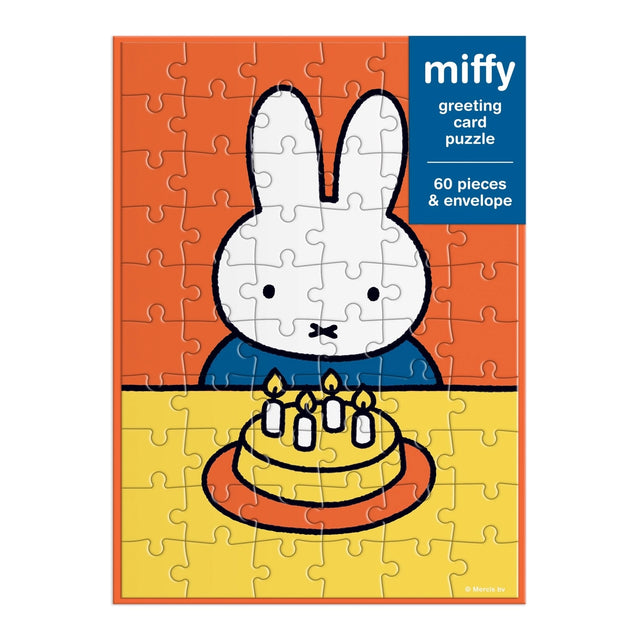 Celebrate a special day in a playful and memorable way with the Miffy Birthday Greeting Card Puzzle from Galison.