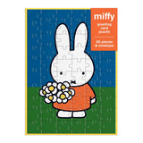 Discover the charm of Miffy, Dick Bruna's iconic character beloved by generations worldwide. Created in 1955 from bedtime stories told during a vacation in the Netherlands, Miffy has become a global icon. Send a puzzle in the mail to someone you love with the Miffy with Flowers Greeting Card Puzzle. Simply write your note on the back of the assembled puzzle, break apart the pieces, and seal the envelop before mailing to your loved one! Only 60 pieces and perfect for Miffy enthusiasts of all ages, it deliver