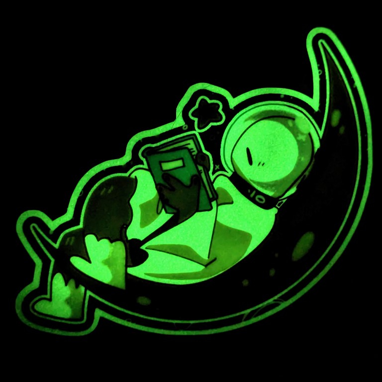 ❤ Glow in the Space Ghost Stickers ❤

♡ These glow in the dark space ghostie stickers are perfect for decorating your sketchbook cover, laptop, phone case, skateboard, and more!