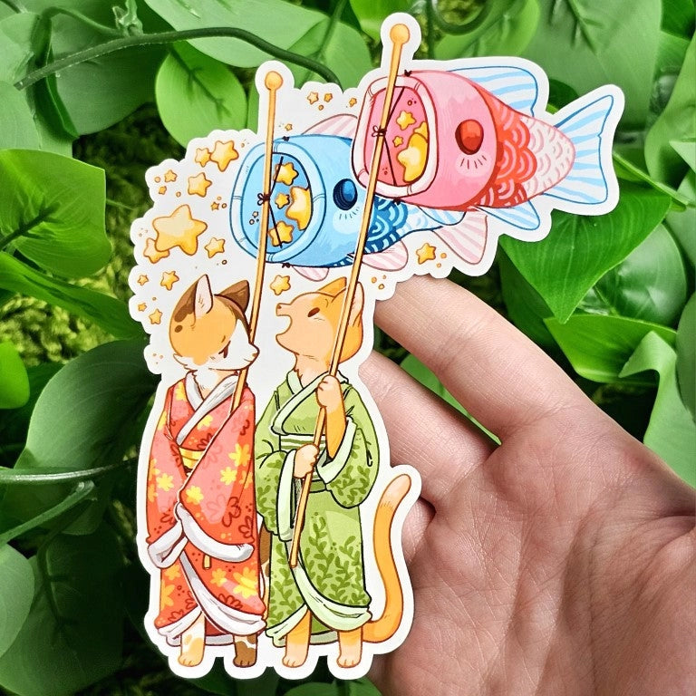 ♡ Bright kites in the wind, a summer walk with a friend, purrs of contentment.

These adorable stickers are perfect for decorating your sketchbook cover, laptop, phone case, skateboard, or including in your sticker book!