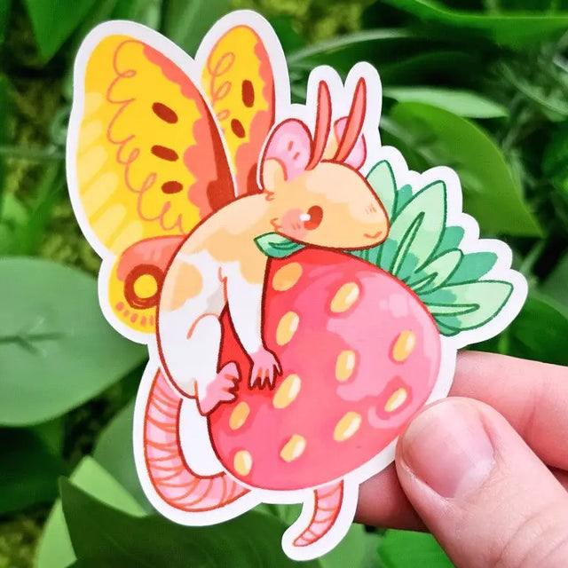 ❤ Mothrat Stickers ❤

My new moth rats are fresh as a daisy!
These cuties are perfect for decorating your sketchbook cover, laptop, phone case, skateboard, and more!

____________

Size: -&nbsp;3.5x3"
Materials: Laminated Waterproof/Weatherproof Material