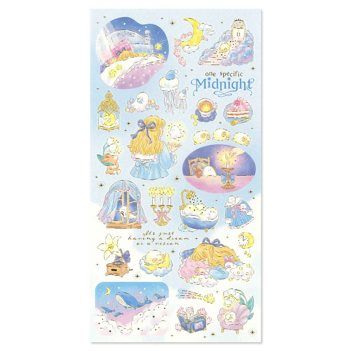 This series is filled with wishes to make your everyday life more wonderful so you can stay cute. The stickers use elegant lustrous pearl paper, finished with delicate gold foil stamping throughout.