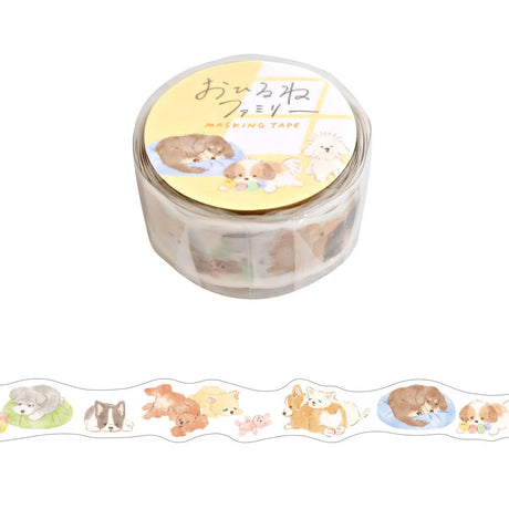 Introducing the new washi version of the Naptime Family stickers. These stickers feature adorable animals relaxing at home.

Width 18mm × Length 5m
Die-cut
Material: Washi paper