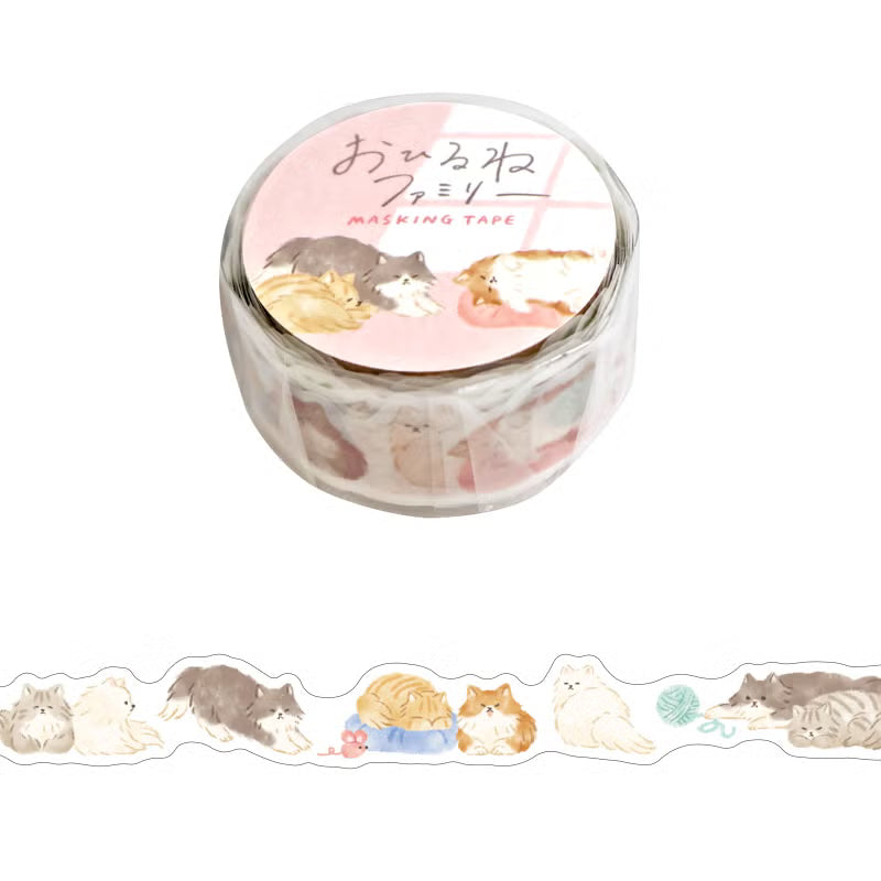 Introducing the new washi version of the Naptime Family stickers. These stickers feature adorable animals relaxing at home.

Width 18mm × Length 5m
Die-cut
Material: Washi paper