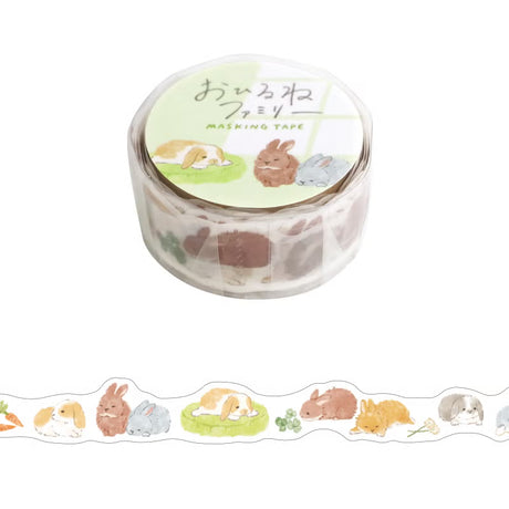 Introducing the new washi version of the Naptime Family stickers. These stickers feature adorable animals relaxing at home.

Width 18mm × Length 5m
Die-cut
Material: Washi paper