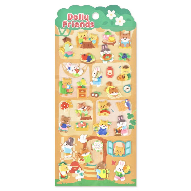 These stickers depict animals living happily in their daily lives.
These stickers are puffy and give a 3D effect, making it stand out on every page and fun to interact with!

• This package includes 1 sheet of sticker
• Material: Foam PVC
• Package measures approx. 8" x 3.5"
• Made in China