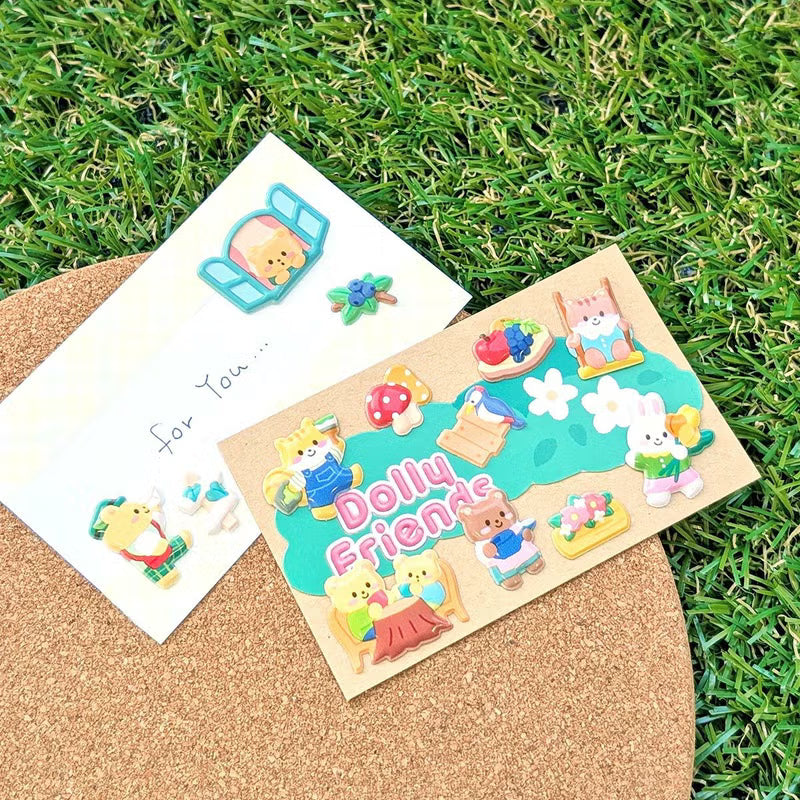 These stickers depict animals living happily in their daily lives.
These stickers are puffy and give a 3D effect, making it stand out on every page and fun to interact with!

• This package includes 1 sheet of sticker
• Material: Foam PVC
• Package measures approx. 8" x 3.5"
• Made in China