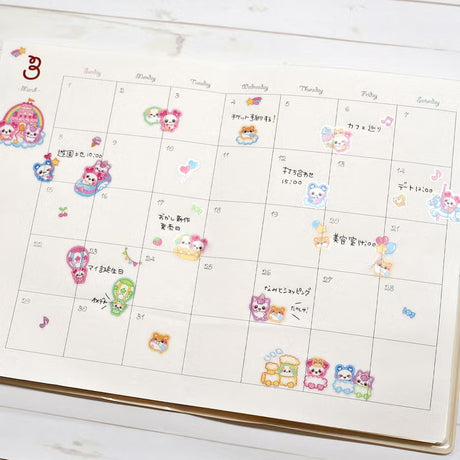 Mini-sized stickers featuring a group of adorable animals having fun!

• This package includes 1&nbsp;sheet of sticker
• Material: Transparent PET
• Package measures approx. 8" x 3.5"
• Made in Japan