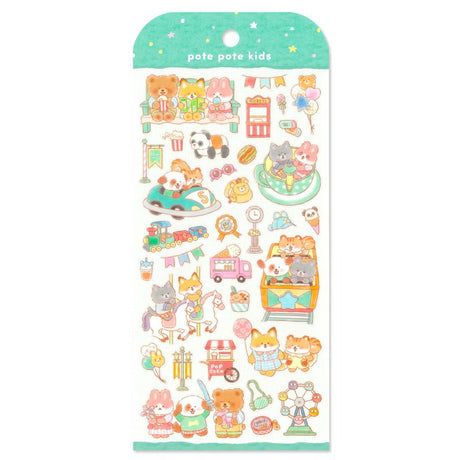 A sticker sheet that depicts the small drama of everyday life woven by a group of six good friends. The plump form and childlike humorous expression will add a healing touch just by attaching it to a notebook or card!

• This package includes 1 sheet of sticker
• Material: Transparent PET, Matte varnish
• Package measures approx. 8" x 3.5"
• Made in Japan