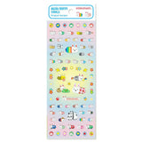 A sticker sheet that features original Mind Wave characters stickers themed around Heisei retro is here to bring you whimsy and nostalgia! The plump form and childlike humorous expression will bring you back in time by adding a bright and colorful addition to your pages.