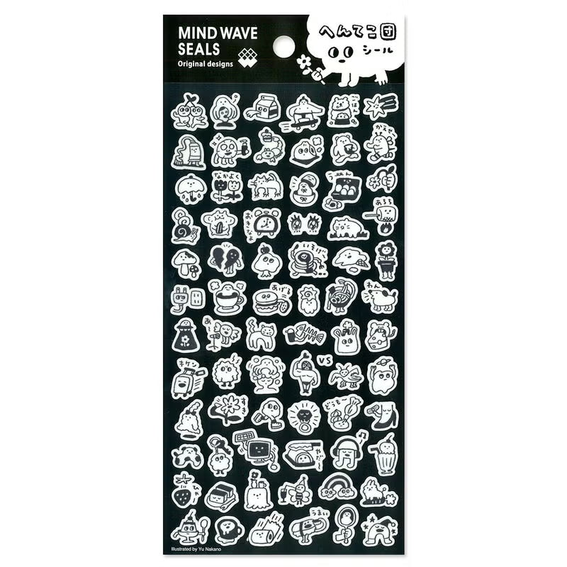 Mini-sized stickers featuring monochrome doodles new characters! You are sure to find your favorite out of all the silly characters.

• This package includes 1 sheet of sticker
• Material: Transparent PET
• Package measures approx. 8" x 3.5"
• Made in Japan