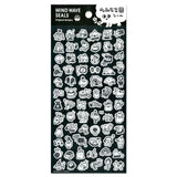 Mini-sized stickers featuring monochrome doodles new characters! You are sure to find your favorite out of all the silly characters.

• This package includes 1 sheet of sticker
• Material: Transparent PET
• Package measures approx. 8" x 3.5"
• Made in Japan