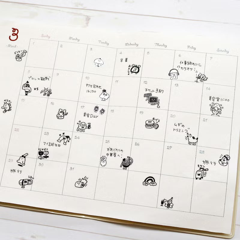 Mini-sized stickers featuring monochrome doodles new characters! You are sure to find your favorite out of all the silly characters.

• This package includes 1 sheet of sticker
• Material: Transparent PET
• Package measures approx. 8" x 3.5"
• Made in Japan
