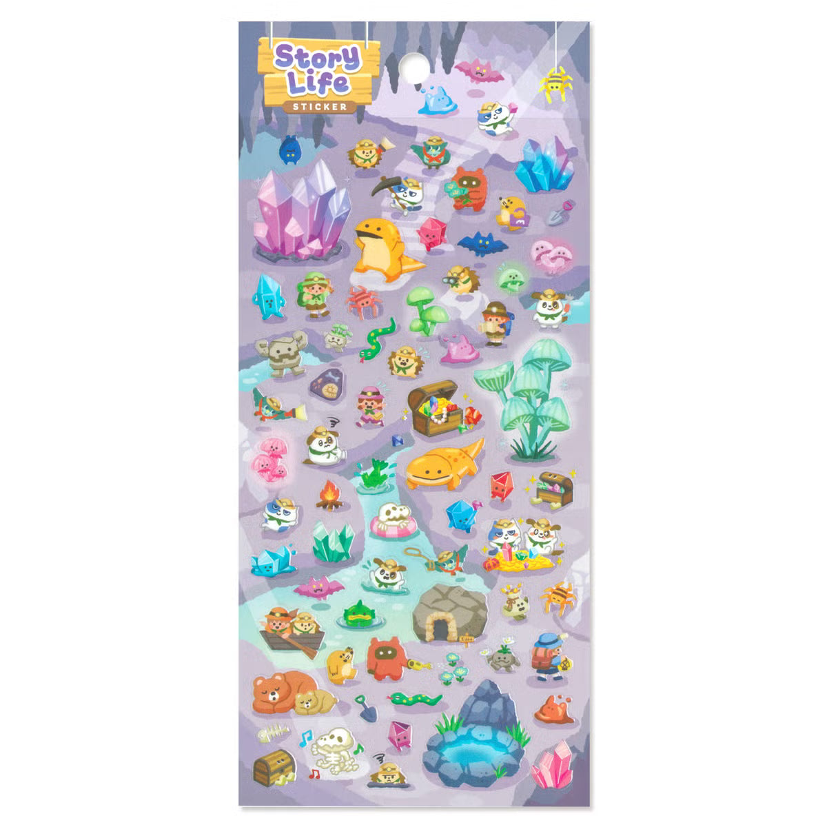 A sticker sheet that depicts the small chores of everyday life that goes on in a bustling village in the evening. The plump form and childlike humorous expression will make you feel like you've stepped into the world of a game, a bright and colorful addition to your pages.

• This package includes 1&nbsp;sheet of sticker
• Material: Transparent PET
• Package measures approx. 8" x 3.5"
• Made in Japan