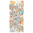 A sticker sheet that depicts the everyday life that goes on in the setting of a busy city. The plump form and childlike humorous expression will make you feel like you've stepped into the world of a game, a bright and colorful addition to your pages.