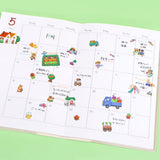 A sticker sheet that depicts the small chores of everyday life that goes on in a bustling village in the morning. The plump form and childlike humorous expression will make you feel like you've stepped into the world of a game, a bright and colorful addition to your pages.