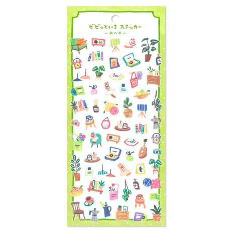 A sticker sheet that features vivid and colorful images for daily living. These stickers are perfect for journaling, scrapbooking, and marking your calendar.