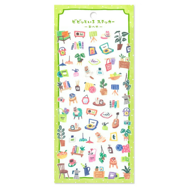 A sticker sheet that features vivid and colorful images for daily living. These stickers are perfect for journaling, scrapbooking, and marking your calendar.