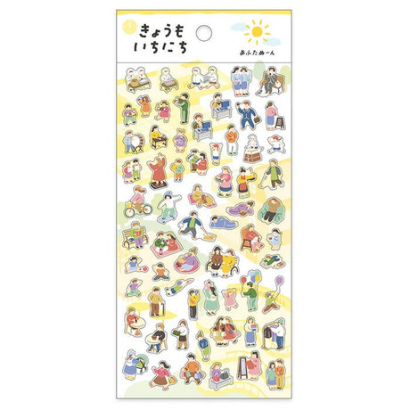 This sticker depicts the state of life in one day.
People like that and people like this that I see in the city...
You can enjoy a piece full of humor.
This sticker is easy to use for vertical and schedule books!

• This package includes 1&nbsp;sheet of sticker
• Material: Transparent PET, matte varnish
• Package measures approx. H202 x W93 x D1mm
• Made in Japan