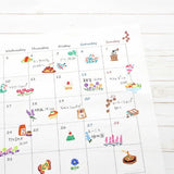A sticker sheet that features vivid and colorful images for daily living. These stickers are perfect for journaling, scrapbooking, and marking your calendar.&nbsp;

• This package includes 1&nbsp;sheet of sticker
• Material: Washi Tape
• Package measures approx. 8" x 3.5"
• Made in Japan