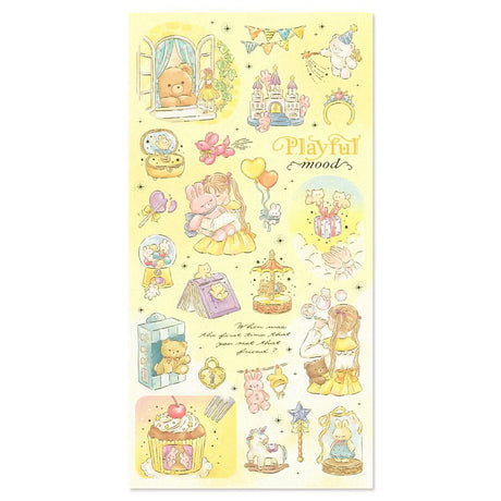 This series is filled with wishes to make your everyday life more wonderful so you can stay cute. The stickers use elegant lustrous pearl paper, finished with delicate gold foil stamping throughout.

• This package includes 1&nbsp;sheet of sticker
• Material: Paper
• Package measures approx. 7" x 3.5"
• Made in Japan